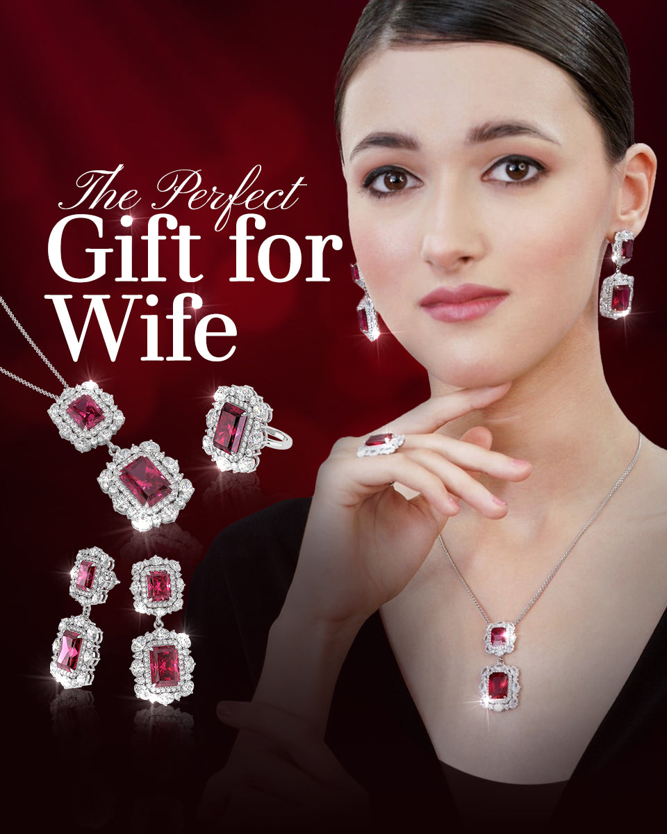 Exquisite Red Ruby Jewellery Set of 3