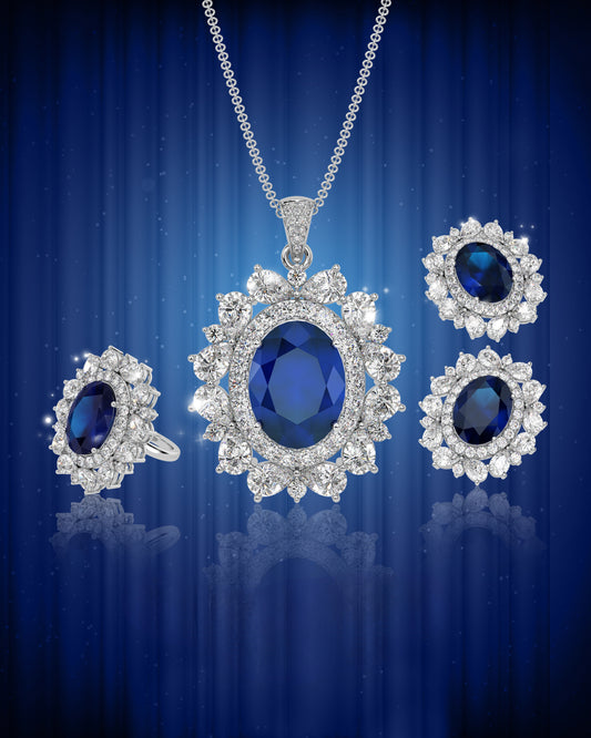 Regal Blue Diamond Set of 3