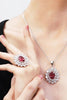 Exquisite Red Ruby Necklace Set